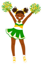 Cheerleader Girl In Bright Uniform Sticker