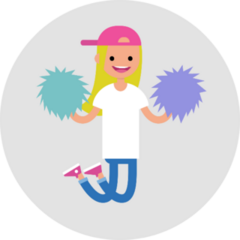 Cheerleader Girl Jumping With The Pompoms Sticker