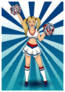 Cheerleader Girl With Pompoms Pop Art Sticker