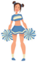 Cheerleader Girl With Pompoms Sticker