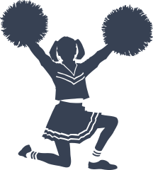 Cheerleader Kneeling Sticker