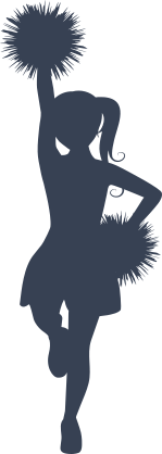 Cheerleader Raising Pom Pom Sticker