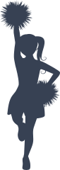 Cheerleader Raising Pom Pom Sticker