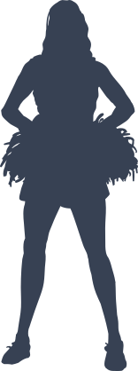 Cheerleader With Pom Poms On Hips Sticker