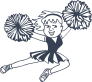 Cheerleader With Pom Poms Sticker