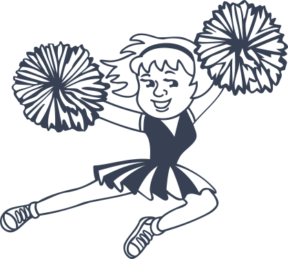 Cheerleader With Pom Poms Sticker