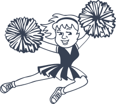 Cheerleader With Pom Poms Sticker