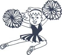 Cheerleader With Pom Poms Sticker