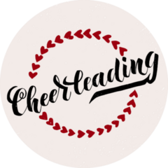 Cheerleading Lettering With Hearts Sticker