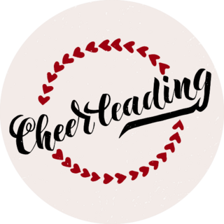 Cheerleading Lettering With Hearts Sticker