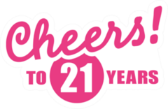 Cheers To 21 Years - 21th Birthday Sticker
