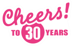 Cheers To 30 Years - 30th Birthday Sticker