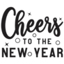 Cheers To The New Year Quote Sticker 