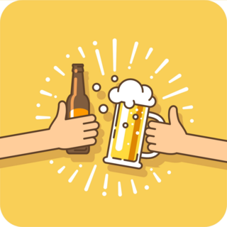 Cheers Toasting Beer Sticker