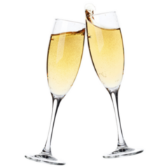 Cheers! Two Champagne Glasses Celebrating New Year Sticker 