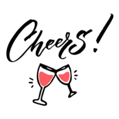 Cheers With Wine Glasses For New Years Sticker 