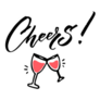 Cheers With Wine Glasses For New Years Sticker 