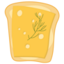  Cheese, Butter And Herbs, Cartoon Toast Illustration Sticker