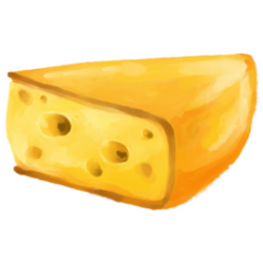 Cheese Cheddar Slice Watercolor Sticker