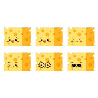 Cheese Cubes With Cute Faces Sticker