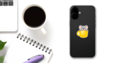Cheese Cup Mouse Sticker on a Phone (New) example