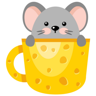 Cheese Cup Mouse Sticker