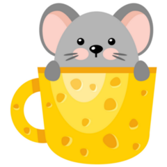 Cheese Cup Mouse Sticker