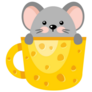 Cheese Cup Mouse Sticker