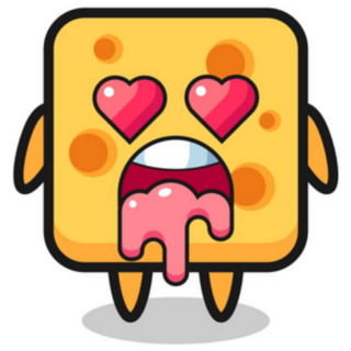 Cheese Falling In Love Expression Sticker