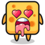 Cheese Falling In Love Expression Sticker
