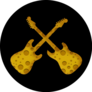 Cheese Guitars Icon On Black Sticker