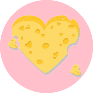 Cheese Heart For The Cheese Lovers Sticker