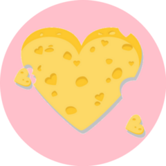Cheese Heart For The Cheese Lovers Sticker
