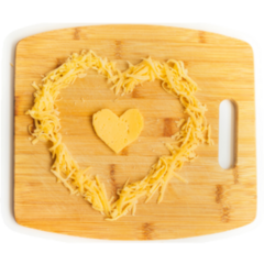 Cheese In The Shape Of A Heart On A Wooden Board Sticker