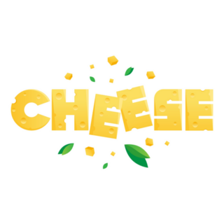Cheese Lettering In Pieces Of Cheese Sticker
