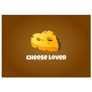 Cheese Lover On Brown Sticker