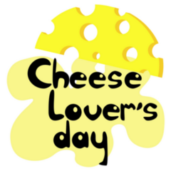Cheese Lover’s Day With Slice Of Cheese With Holes Sticker