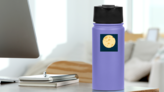 Cheese Moon Sticker on a Water Bottle (New) example