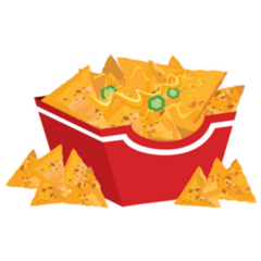 Cheese Nacho Chips In A Box Icon Illustration Sticker