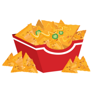 Cheese Nacho Chips In A Box Icon Illustration Sticker