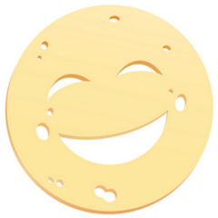Cheese Slice With Holes In Shape Of A Smiley Sticker