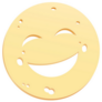 Cheese Slice With Holes In Shape Of A Smiley Sticker