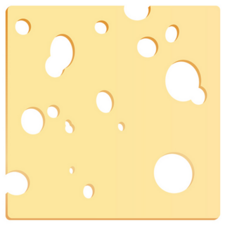 Cheese Slice With Holes In Shape Of A Square Sticker