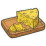 Cheese Sliced On A Cutting Board Sticker 
