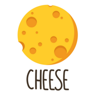 Cheese Symbol and Moon Sticker 