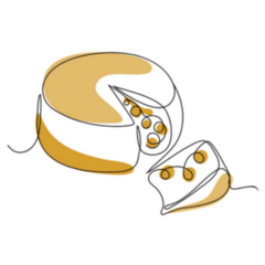 Cheese Wheel In Continuous Line Art Style Sticker