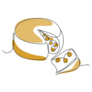 Cheese Wheel In Continuous Line Art Style Sticker