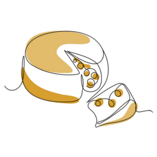 Cheese Wheel In Continuous Line Art Style Sticker