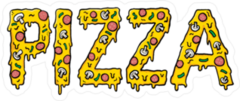 Cheesy Pizza Text Sticker