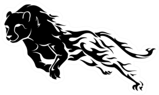 Cheetah Flaming Leap Sticker